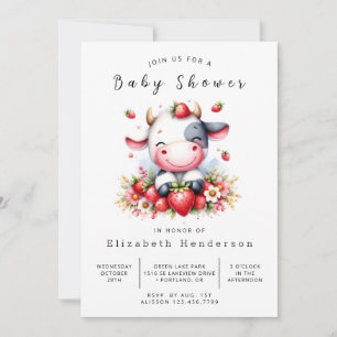 Editable Farm Calf Cow Baby Dusche Einladung