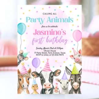 Editable Farm Girl Birthday Einladung, rosa Farm Einladung