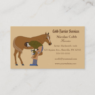 Editable Farrier Blacksmith Business Card Visitenkarte