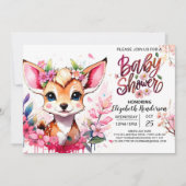Editable Fawn Baby Dusche Einladung (Vorderseite)