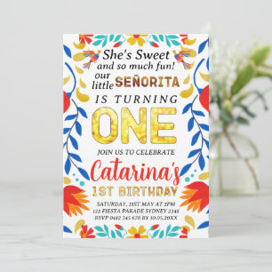 EDITABLE Fiesta 1. Geburtstag, Cinco de Mayo Party Einladung