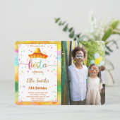 Editable Fiesta Birthday Foto Einladung (Stehend Vorderseite)