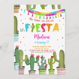 Editable Fiesta Birthday Party Einladung