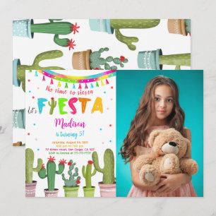Editable Fiesta Birthday Party Foto Einladung