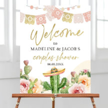 Editable Fiesta Cactus Welcome Sign Paares Dusche