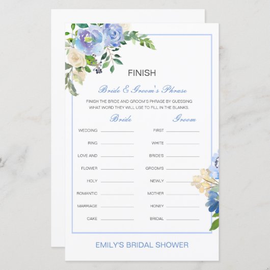 Editable finish Bride and Groom's Phrase Bridal (Vorne/Hinten)