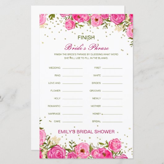 Editable finish Bride and Groom's Phrase Bridal (Vorne/Hinten)