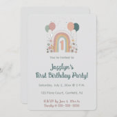  Editable First Birthday Party Invitation Einladung (Vorne/Hinten)