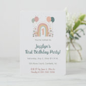 Editable First Birthday Party Invitation Einladung (Stehend Vorderseite)