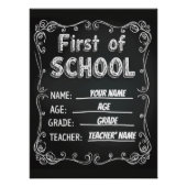 Editable First Day of School Sign Poster (Vorderseite)