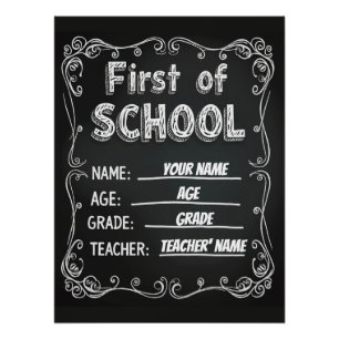 Editable First Day of School Sign Poster