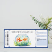 Editable Fish Gift Certificate für Fans Einladung (Stehend Vorderseite)