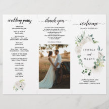 Editable Fleur Jolie Trifold Wedding Program