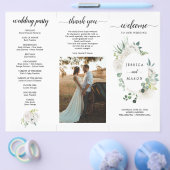 Editable Fleur Jolie Trifold Wedding Program Flyer (Einzeln)