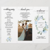 Editable Fleur Jolie Trifold Wedding Program Flyer (Vorne)
