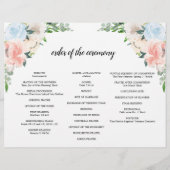 Editable Fleur Jolie Trifold Wedding Program Flyer (Hinten)