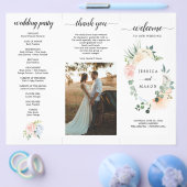 Editable Fleur Jolie Trifold Wedding Program Flyer (Einzeln)