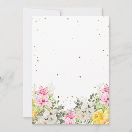 Editable Floral Cowgirl Horse Birthday Einladung (Rückseite)