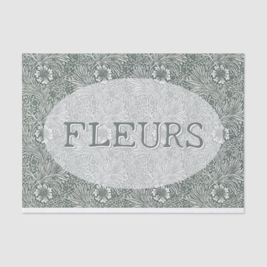 Editable Floral Medallion Decoupage William Morris Seidenpapier (Vorderseite)