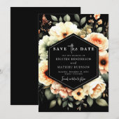 Editable Floral Peach Wedding Save The Date (Vorne/Hinten)