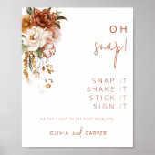 Editable Floral Sunset Wedding Foto Gästebuch (Vorne)
