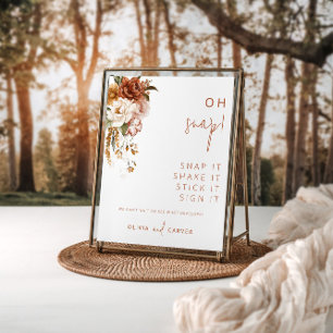 Editable Floral Sunset Wedding Foto Gästebuch