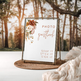 Editable Floral Sunset Wedding Gästebuchunterschri Poster
