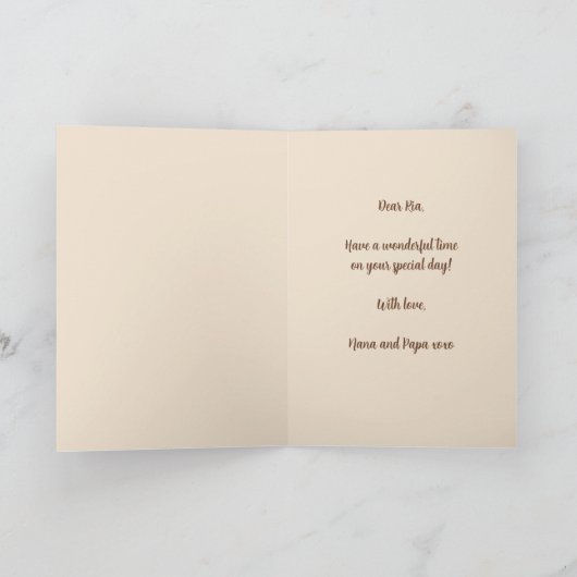 Editable Folk Art Bear Geburtstagkarte Karte (Innenseite)