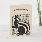 Editable Folk Art Skunk Card Karte (Vorderseite)