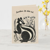 Editable Folk Art Skunk Card Karte (Gelbe Blume)