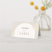 Editable Food Label, Boho Daisy Floral Design Platzkarte (Rückseite)