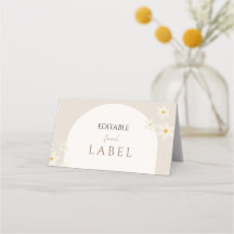 Editable Food Label, Boho Daisy Floral Design
