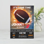 Editable Football Birthday Einladung (Stehend Vorderseite)