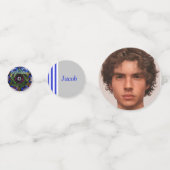 Editable Foto Bar Mitzvah Konfetti (Rückseiten)