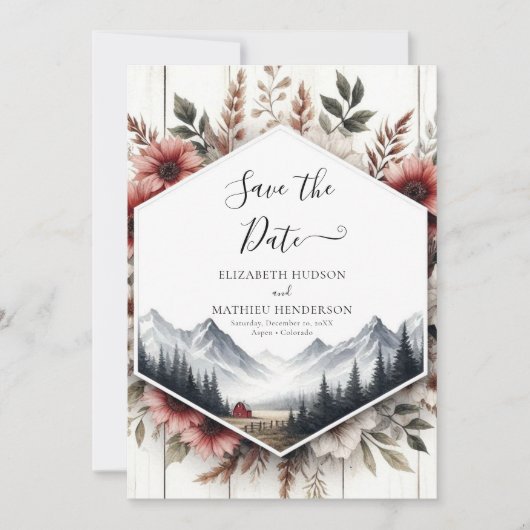 Editable Foto Barnyard Wedding Save The Date (Vorderseite)