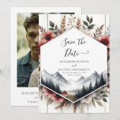 Editable Foto Barnyard Wedding Save The Date (Vorne/Hinten)