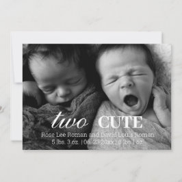 Editable Foto Twins Birth Announccard Ankündigung