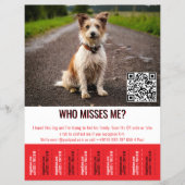 Editable Found Dog Poster With QR Code & Tear‑Off Flyer (Vorne)