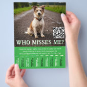 Editable Found Dog Poster With QR Code & Tear‑Off  Flyer (Hand)