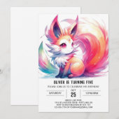 Editable Fox Birthday Einladung (Vorne/Hinten)