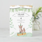 Editable Fox Birthday Einladung | Waldtier (Stehend Vorderseite)