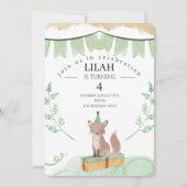 Editable Fox Birthday Einladung | Waldtier (Vorderseite)