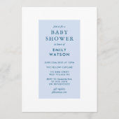 Editable Frame Blue auf Blue Boy Baby Dusche Einladung (Vorderseite)