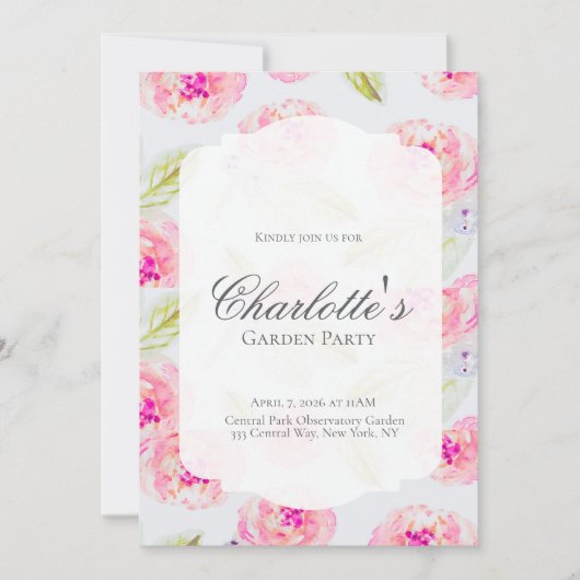 Editable French Garden Bridal Shower Invitation  Einladung (Vorderseite)