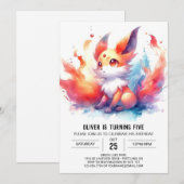 Editable Fun Fox Birthday Einladung (Vorne/Hinten)