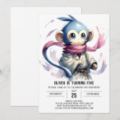 Editable Fun Monkey Birthday Einladung (Vorne/Hinten)