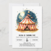 Editable Fun Zelt Circus Geburtstag Einladung (Vorderseite)