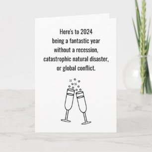Editable Funny 2024 Happy New Year Card Karte