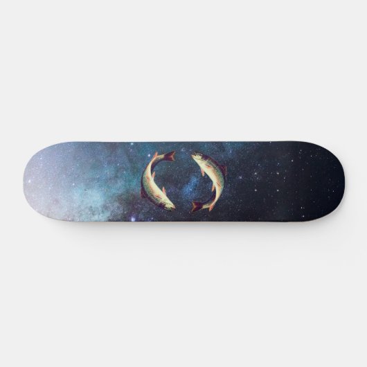 Editable Funny Fish in Galaxy Skateboard (Horizontal)