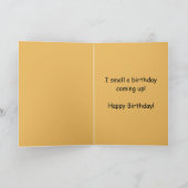 Editable Funny Sniffing Hund Geburtstag Karte (Innenseite)